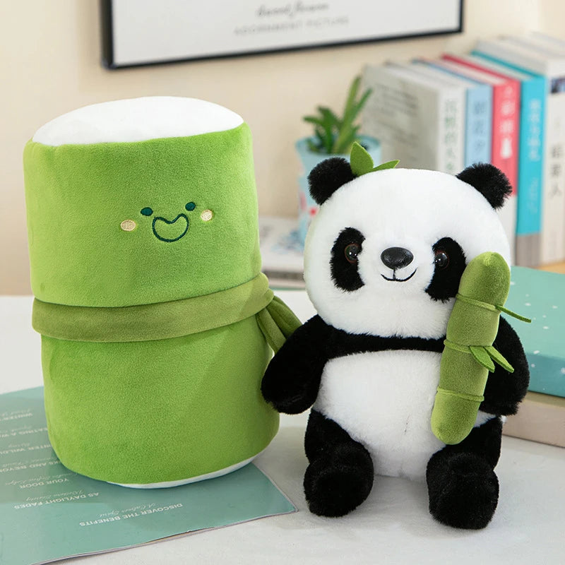 Bamboo Tube and Panda Baby Plush Toy