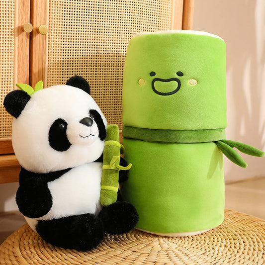 Bamboo Tube and Panda Baby Plush Toy