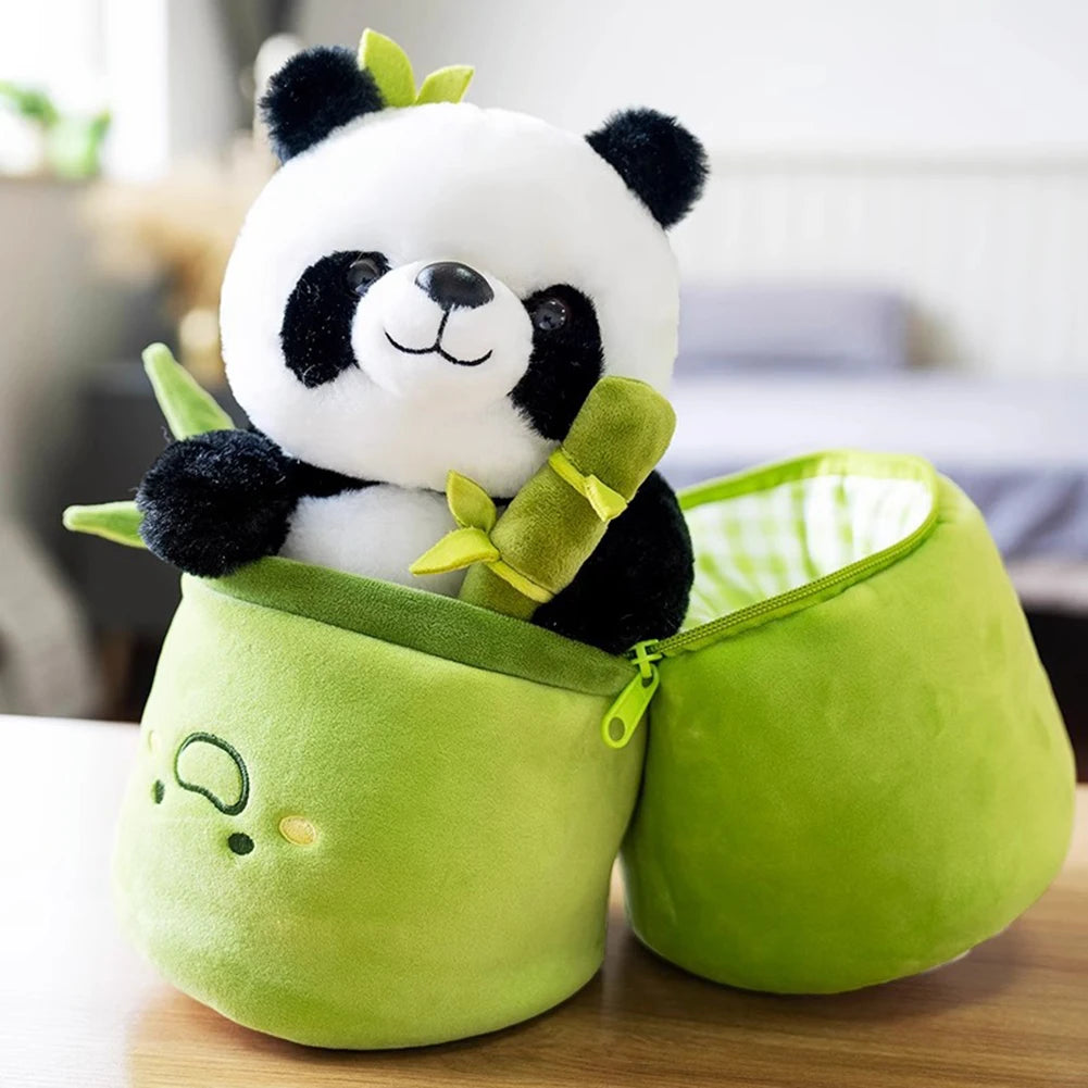 Bamboo Tube and Panda Baby Plush Toy
